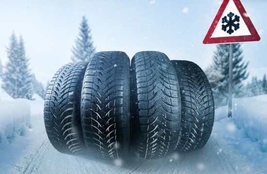 Winter,Tires,On,A,Snowy,Roadway