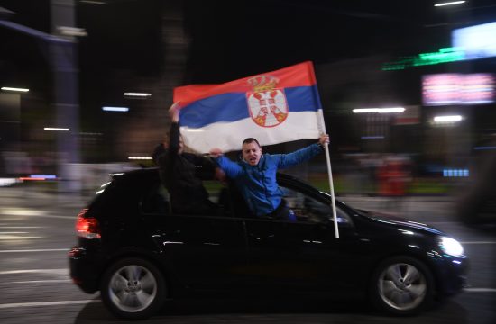 Trg Republike, slavlje, reprezentacija Srbije direktno se plasirala na Svetsko prvenstvo u Kataru, slavlje, fudbal