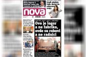 Nova, naslovna za petak, 19. novembar, broj 122, dnevne novine Nova, dnevni list Nova Nova.rs
