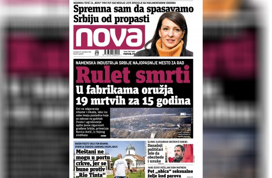 Nova, naslovna za četvrtak, 25. novembar, broj 127, dnevne novine Nova, dnevni list Nova Nova.rs