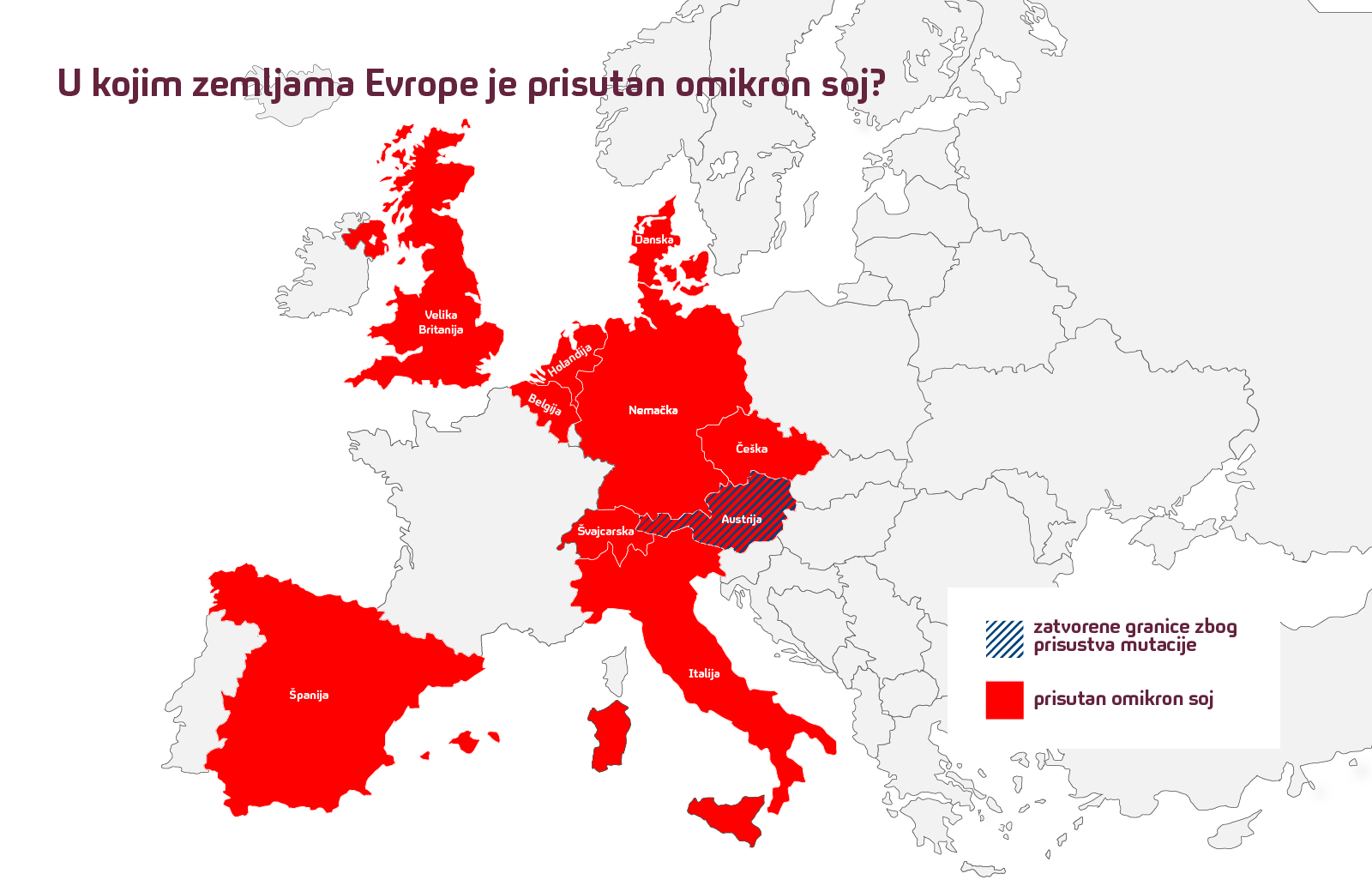 Mapa omikron virus u Evropi