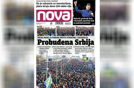 Dnevne novine Nova, dnevni list Nova, naslovna strana za ponedeljak, 6. decembar, broj 136, dnevne novine Nova, dnevni list Nova Nova.rs