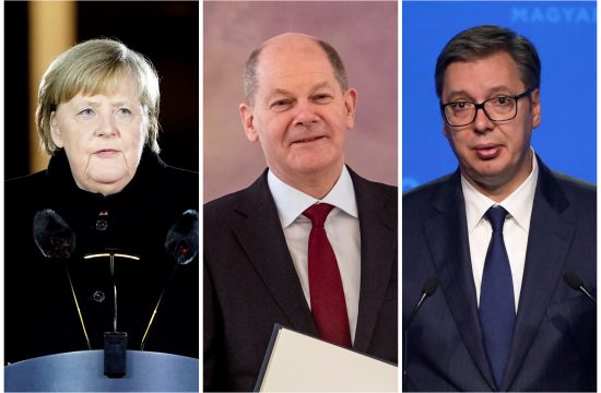Angela Merkel, Olaf Šolc i Aleksandar Vučić