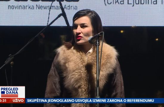 Jelena Obućina. Ljudska prava, Obležavanje umesto proslave, prilog, emisija Pregled dana Newsmax Adria