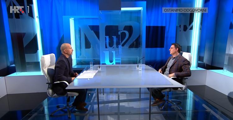 Aleksandar Stanković i Zoran Kesić u emisiji Nedjeljom u 2 FOTO: Screenshot / HRT