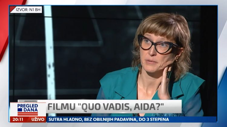 Jasmila Žbanić. Aida, film. Zašto Aidu nije videla Srbija, prilog, emisija Pregled dana Newsmax Adria