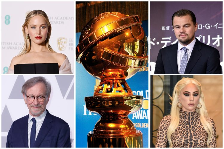Dženifer Lorens, Jennifer Lawrence, Leonardo Dikaprio, Leonardo DiCaprio, Stiven Spilberg, Steven Spielberg, Lejdi Gaga, Lady Gaga, Zlatni globus