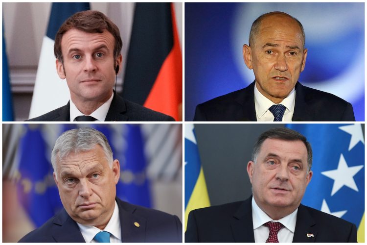 Emanuel Makron, Janez Janša, Viktor Orban i Milorad Dodik