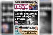 Nova, naslovna za utorak, 11. januar 2022. broj 165, dnevne novine Nova, dnevni list Nova Nova.rs