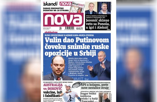 Nova, naslovna za sredu, 12. januar 2022. broj 166, dnevne novine Nova, dnevni list Nova Nova.rs