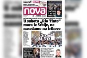 Naslovna strana dnevnih novina Nova za sredu 19. januar 2022. godine