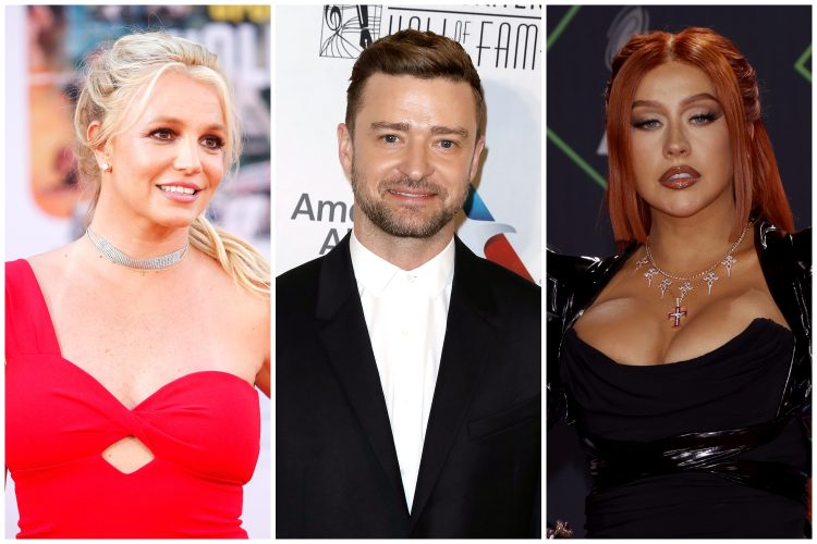Britni Spirs Britney Spears, Džastin Timberlejk Justin Timberlake , Kristina Agilera Christina Aguilera