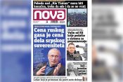 Naslovna strana dnevnih novina Nova za petak 21. januar 2022. godine