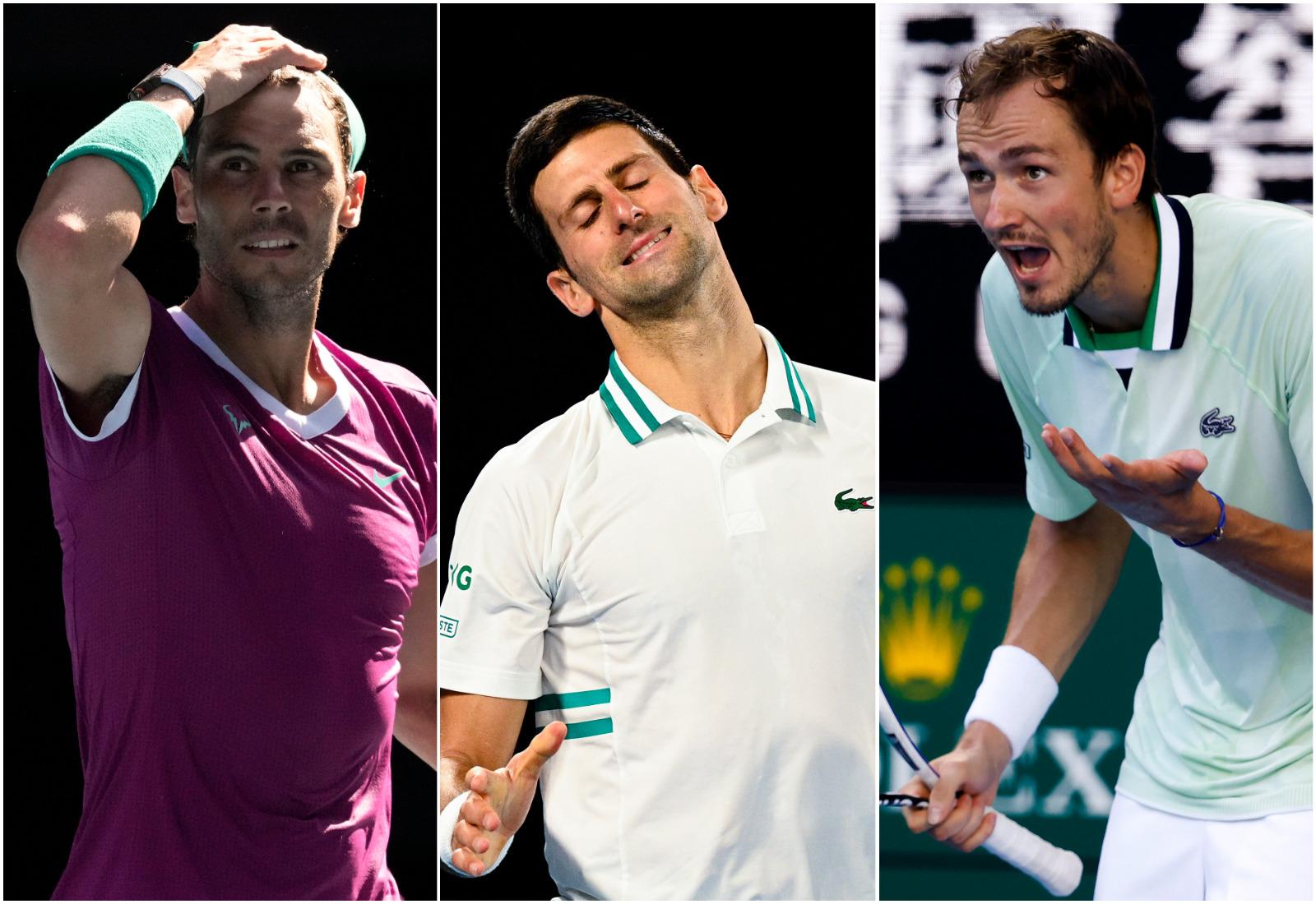 Novak Đoković, Rafael Nadal, Danil Medvedev