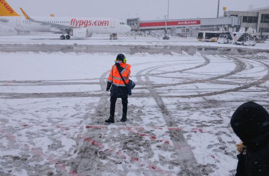 Istanbul, sneg, aerodrom