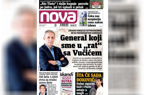 Nova, naslovna za utorak, 02. februar 2022. broj 183, dnevne novine Nova, dnevni list Nova Nova.rs