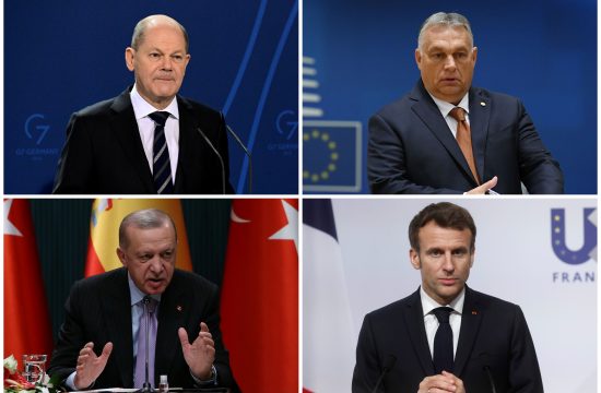 Olaf Šolc, Viktor Orban, Redžep Tajip Erdogan i Emanuel Makron