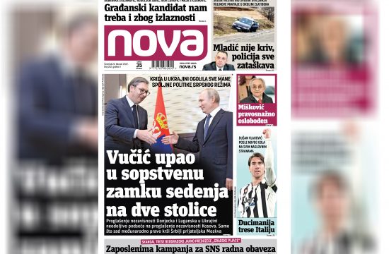 Nova, naslovna za četvrtak, 24. februar 2022. broj 202, dnevne novine Nova, dnevni list Nova Nova.rs