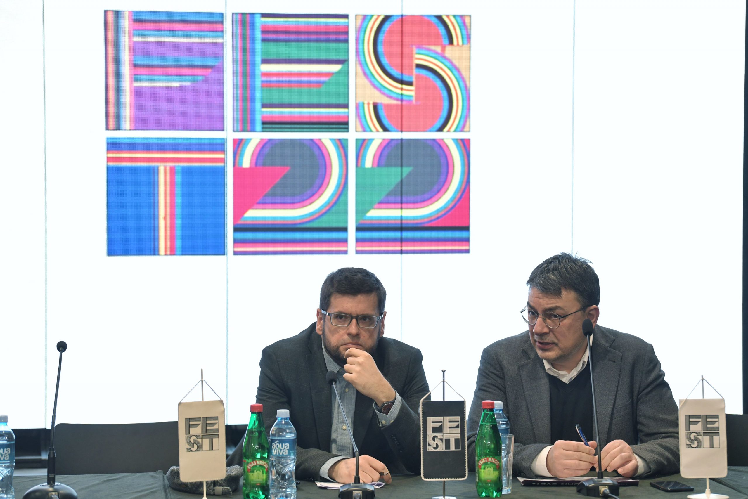 Ivan Karl i Jugoslav Pantelic konferencija za novinare Medjunarodnog filmskog festivala FEST