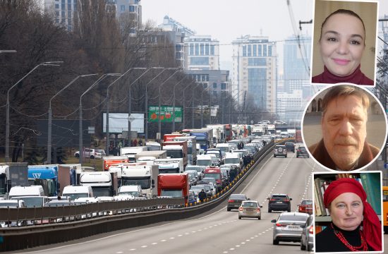 Ukrajina Kijev kolona evakuacija