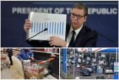 Aleksandar Vučić, grafikon, prodavnica, nestašica, gorivo, pumpa