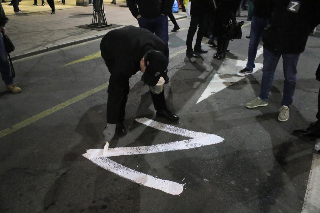 Protest podrske Rusiji u centru Beograda