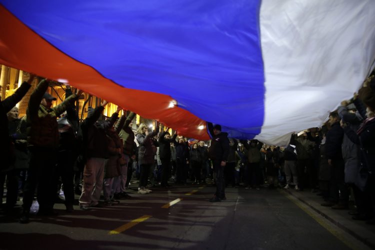 Protest podrske Rusiji u centru Beograda