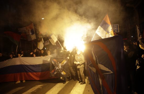 Protest podrske Rusiji u centru Beograda