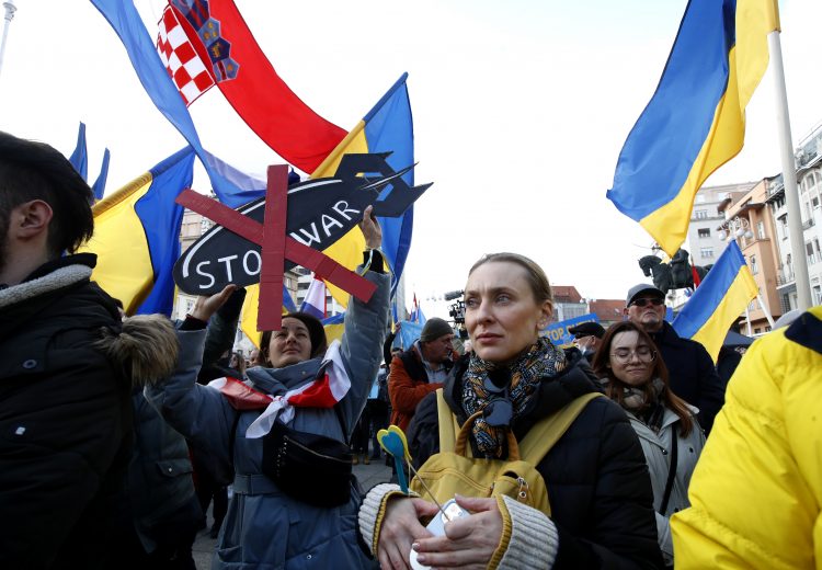 Zagreb, Hrvatska, protest, podrška Ukrajini