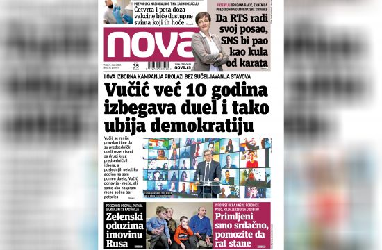 Nova, naslovna za petak, 11. mart 2022. broj 215, dnevne novine Nova, dnevni list Nova Nova.rs