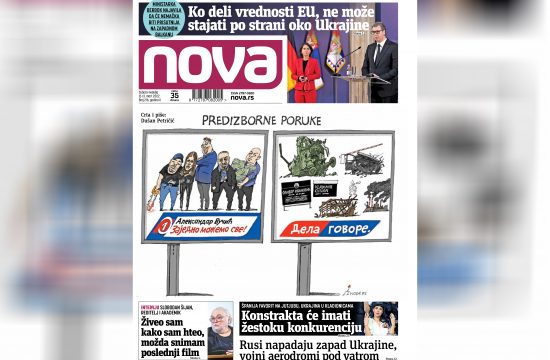 Nova, naslovna za subotu i nedelju, vikend broj, vikend izdanje, 12-13. mart 2022. broj 216, dnevne novine Nova, dnevni list Nova Nova.rs