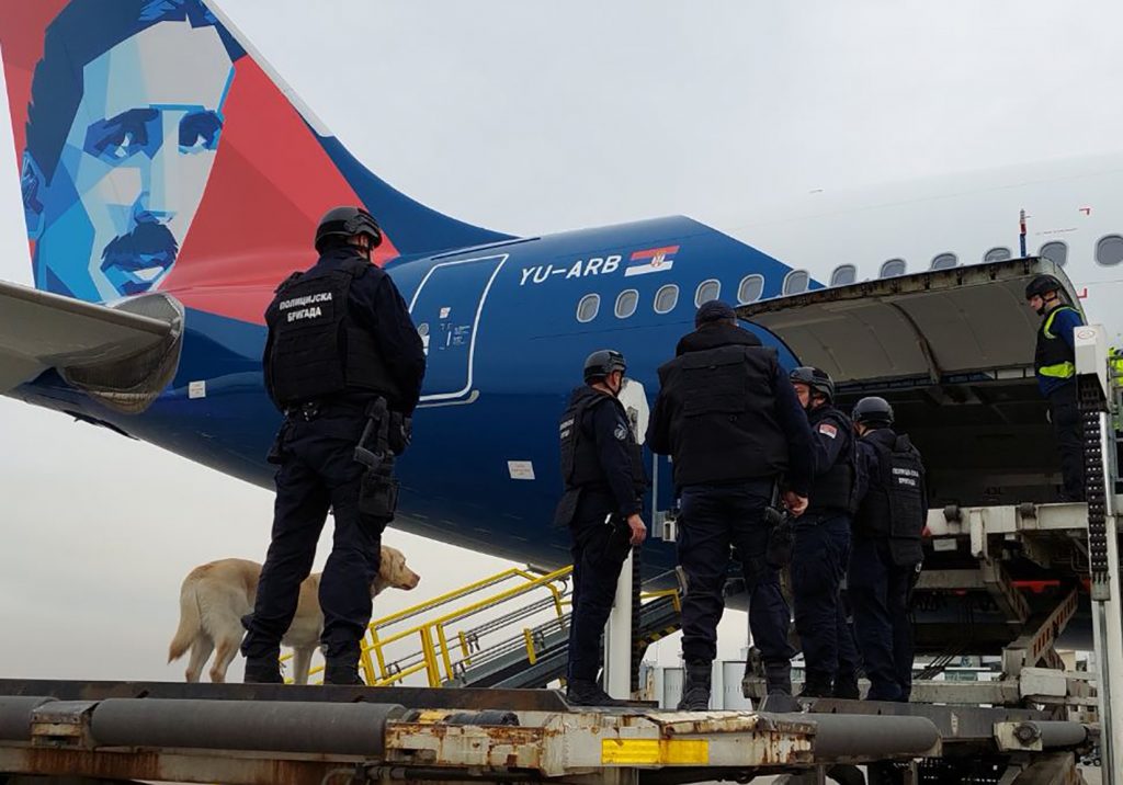 Policijska brigada, dojava, bomba, avion, Er Srbija, Air Serbia, aerodrom