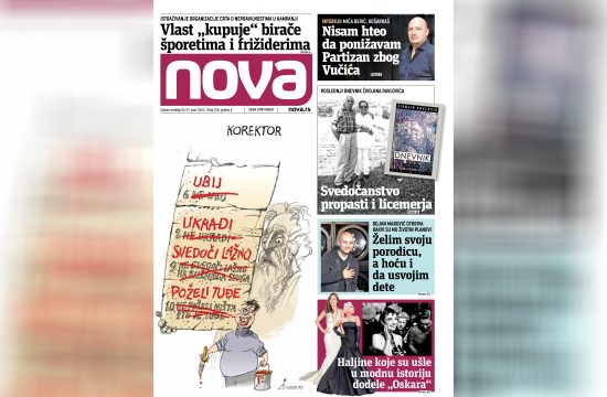 Nova, naslovna za vikend broj, subota nedelja, 26.-27. mart 2022. broj 228, dnevne novine Nova, dnevni list Nova Nova.rs