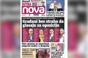 Naslovna strana dnevnih novina Nova za utorak 29. mart 2022. godine