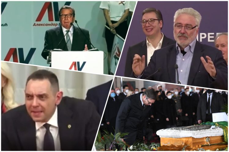 Gerhard Šreder, konvencija SNS, Vučić, Nestorović, najsmešniji virus, Aleksandar Vulin, grimasa, faca, sahrana, patrijarh Irinej