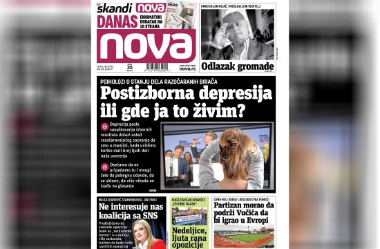 Nova, naslovna za sredu. 06. april 2022. broj 236, dnevne novine Nova, dnevni list Nova Nova.rs