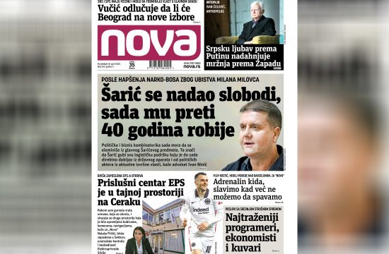Nova, naslovna za ponedeljak. 18. april 2022. broj 247, dnevne novine Nova, dnevni list Nova Nova.rs