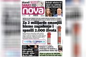 Nova, naslovna za sredu. 27. april 2022. broj 254, dnevne novine Nova, dnevni list Nova Nova.rs