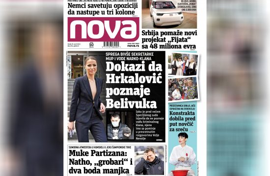 Nova, naslovna za petak. 29. april 2022. broj 256, dnevne novine Nova, dnevni list Nova Nova.rs