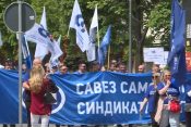 Leskovac Prvomajski protest u Leskovcu, Savez samostalnih sindikata, protestna šetnja