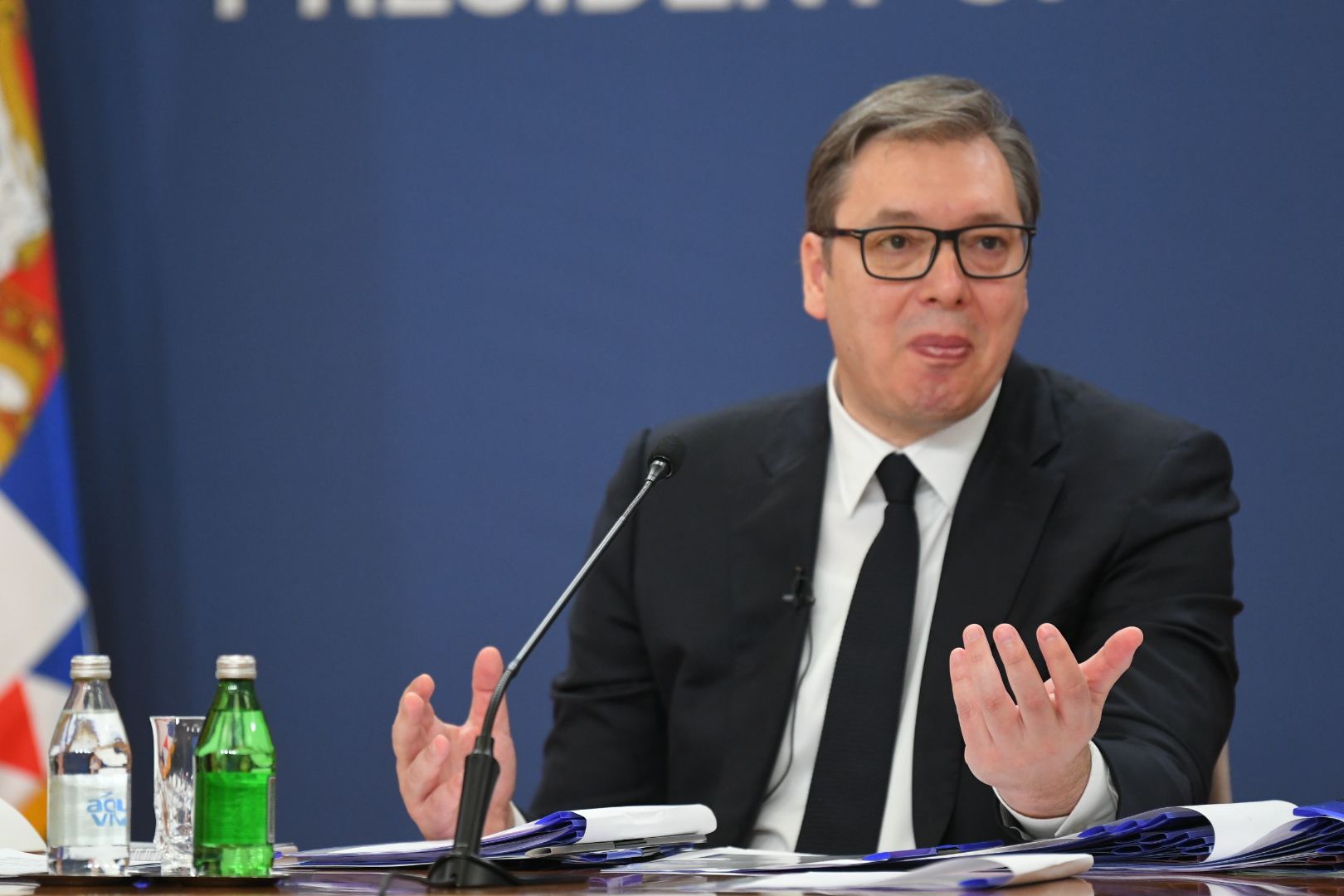 Aleksandar Vucic obracanje naciji u Predsednistvu Srbije