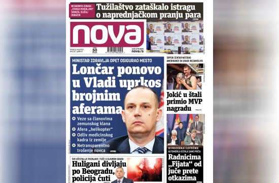 Nova, naslovna za petak 13. maj 2022. broj 267, dnevne novine Nova, dnevni list Nova Nova.rs