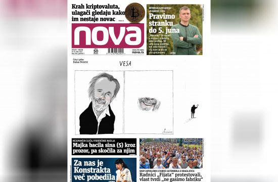Nova, naslovna za subotu i nedelju, vikend broj, vikend izdanje, 14.-15. maj 2022. broj 268, dnevne novine Nova, dnevni list Nova Nova.rs