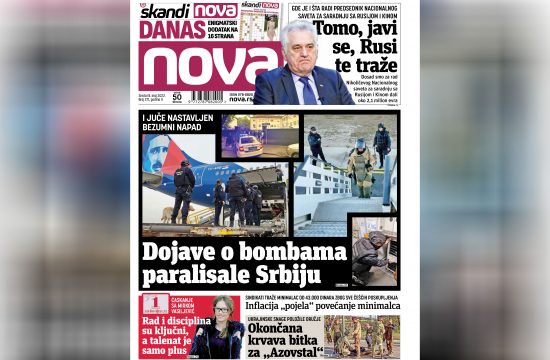Nova, naslovna za sredu18. maj 2022. broj 271, dnevne novine Nova, dnevni list Nova Nova.rs