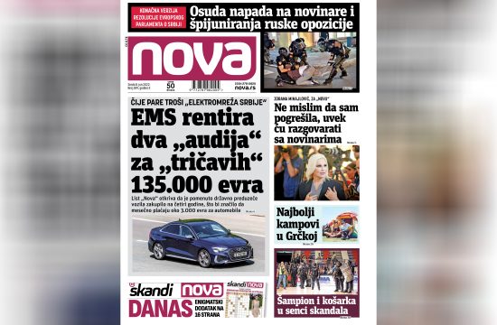 Nova, naslovna za sredu 08. jun 2022. broj 289, dnevne novine Nova, dnevni list Nova Nova.rs