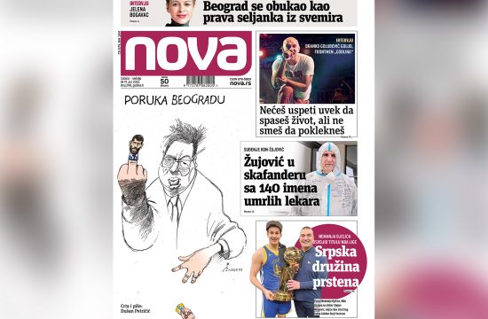 Naslovna strana dnevnih novina Nova za subotu nedelju 18-19. jun 2022. godine