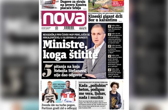 Naslovna strana dnevnih novina Nova za cetvrtak 23 jun 2022 godine
