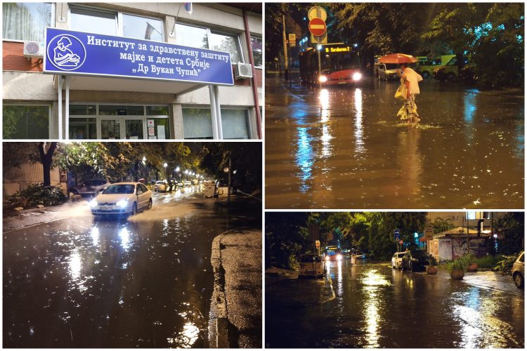 Institut za majku i dete, nevreme, kiša