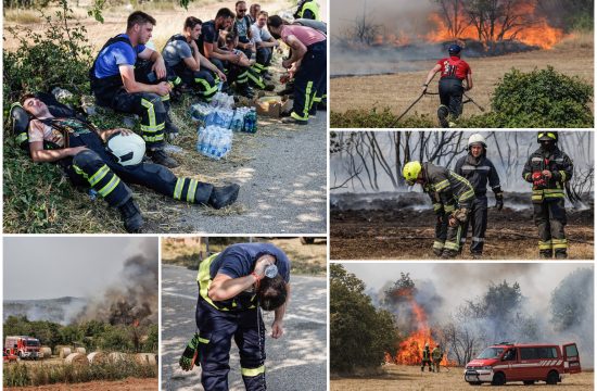 Slovenija, požar, vatrogasci, umorni vatrogasci