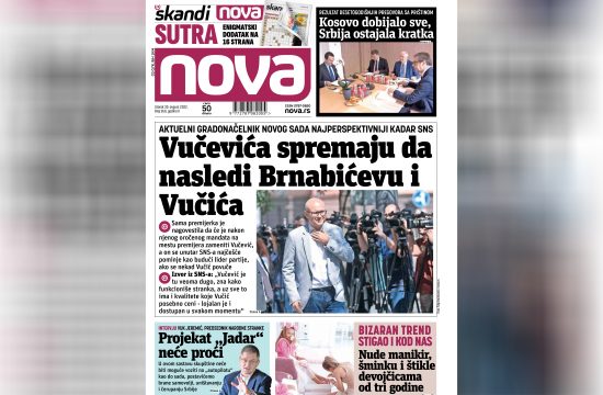 Nova, naslovna za utorak 30. avgust 2022. broj 360, dnevne novine Nova, dnevni list Nova Nova.rs